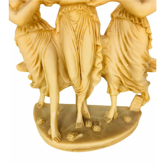 Vintage Three Dancing Muses Alfonso Lucchesi Alabaster Graces Ladies Sculpture - Picture 5 of 8
